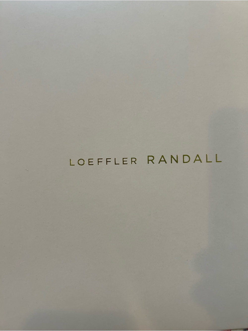 Loeffler Randall Cream Shoe Box with Black Label
